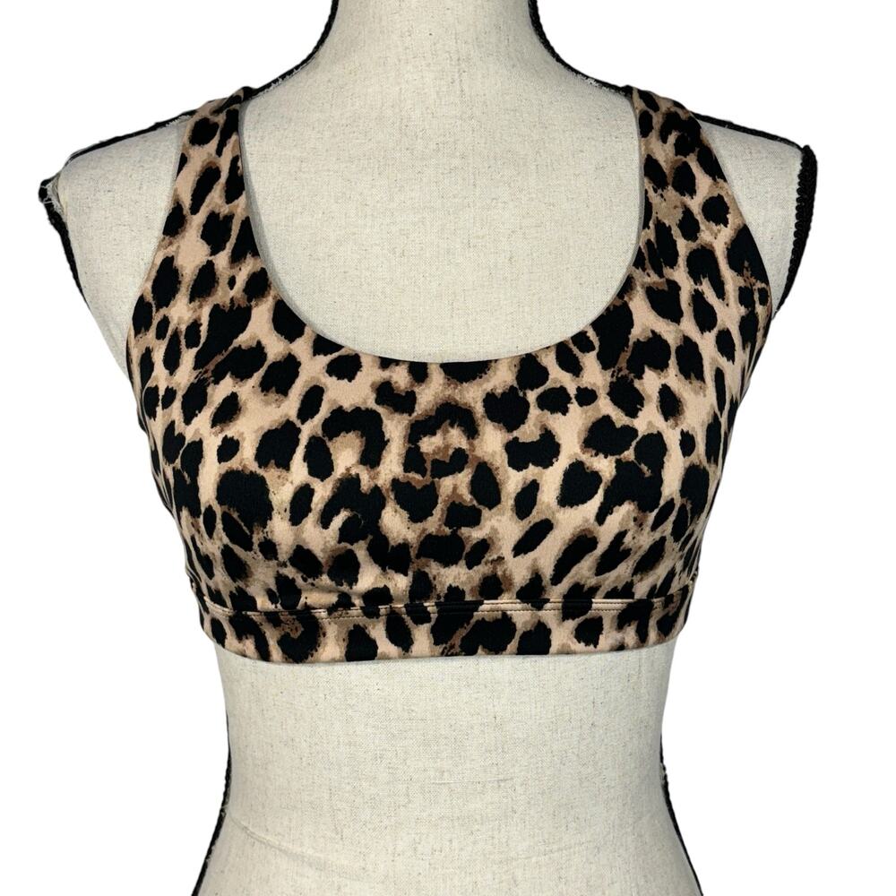Victoria’s Secret Small Bralette Leopard Print Lined Strappy Racerback Stretch